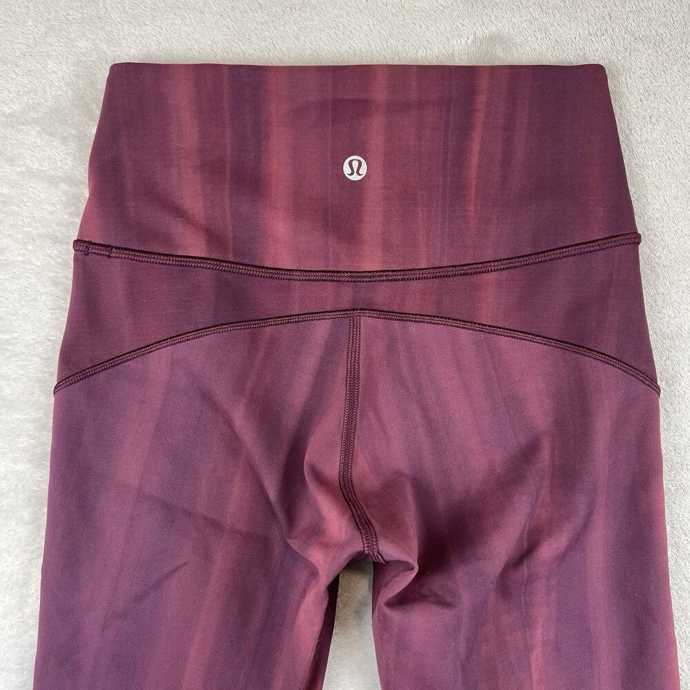 Lululemon High‑Rise Leggings Women’s Size 4 Burgundy Maroon – Nylon Lycra